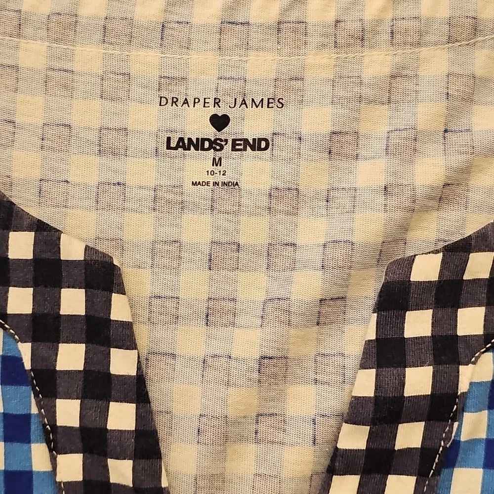 LANDS' END X Draper‎ James Gingham T-Shirt Dress Size Medium - Picture 5 of 8
